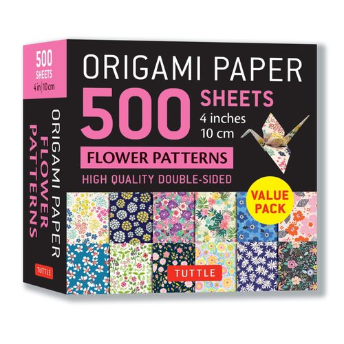 Origami Paper 500 sheets Flower Patterns 4" (10 cm): Tuttle Origami Paper: Double-Sided Origami Sheets Printed with 12 Different Illustrated Patterns