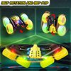 28°C Remote Control Car RC Car Toys for Boys 8-12, Rotating Stunt Cars with Headlight Wheel Light, Double-Sided Driving 360°Flips Rotating Car Toy for Boys Girls Birthday (Yellow)