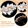 HINZIC 2Pcs Rhinestone Hair Clips Sparkly Crystal Pearl Hair Barrettes Fancy Hair Pin Wedding Prom Formal Dance Accessories for Thick Long Hair Bride Women Girls