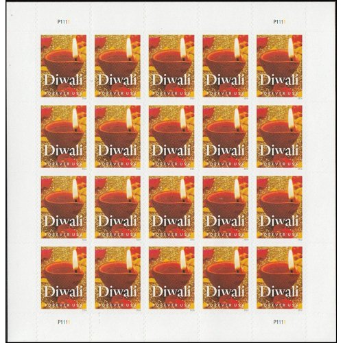 Diwali - Pane of 20 Forever Postage Stamps Scott 5142