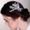 BERYUAN Pearl Flower Crystal Hair Comb for Bride Women Cute Comb Rhinestone Wedding Crystal Hair Accessories for Women and Girls peacock blue