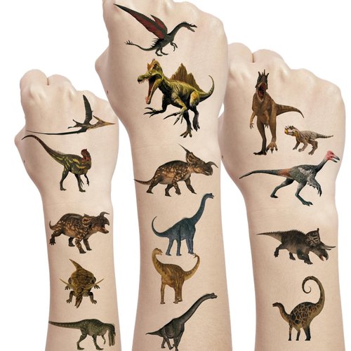 10 Sheets Dinosaur Temporary Tattoos Birthday Party Supplies Forest Dinosaur Party Favors 178 Pcs Waterproof Sticker Tattoos for Boys Girls Party Kids Birthday Party