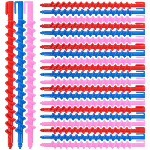 Healeved 20PCS Spiral Perm Rods Hair Curling Rods Spiral Hair Perm Rods for Long Hair Hairdressing Hair Rollers Spiral Hair Curlers Perm Rods for Girls Women