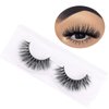 Miss Kiss 1 Pair 3D Mink Lashes Lash Natural Look Eye Lashes Soft Fluffy False Lash Cat Eye Fake Eyelashes Wispy Handmade Eyelash Strips Pack for Makeup Reusable 12 MM
