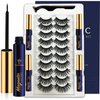 Magnetic Eyelashes 7C SevenCrown Round Magnetic Lashes with Eyeliner,3D Natural Look Magnetic Lash with Applicator,10 Pairs,Cruelty-Free, Long Lasting.
