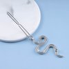 Allereyae Vintage Snake Hair Clip Barrette Serpent Hair Pin Barrette Punk Medusa Side Hair Clip Barrette Bobby Pin Silver Snake Head Clip Headwear Hair Accessories for Women (Silver)