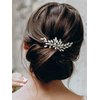 SWEETV Rhinestone Bride Wedding Hair clip Silver Crystal Bridal Hair comb Sparkly Hair Piece Gem Hair Accessories for Women/Girls & Brides/Bridesmaids