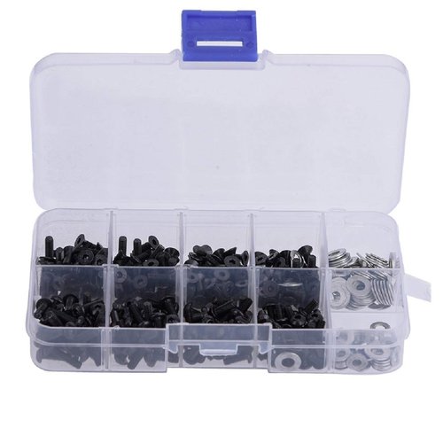 ShareGoo 340PCS Universal Screws Box Repair Accessories Compatible with HSP Redcat Traxxas Arrma HPI 1/8 1/10 RC Car,M3 Flat/Round Head Screws & M3/M4 Flat Washer
