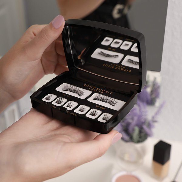 Suzie Bumble Magnetic Eyelashes Natural Look; Reusable Magnetic Lashes Eyelash Extension Kit - Pestañas Postizas Magneticas - Comes with Beautiful Mirror Travel Case