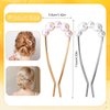 2pcs French Hair Pin, 11x3.6cm/4.33x1.42inch Metal French Hair Pins French Twist Hair Pin Hair Sticks Gold Silver Hair Clip Hair Hair Clips Hair Accessories for Women (Type2)