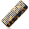 Detangling Tortoise Comb Ideal for Curly, Thick, Thin, Wet Hair - Vintage Salon Care, Non-Static, Heat-Resistant, Acetate, Handmade Fine-Toothed, Scalp and Wig Brush - Durable Grooming Comb, Dark Brown by LifeSmart