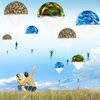 12 Pcs Camo Parachute Toy, Tangle Free Throwing Hand Throw Flying Toys, No Battery nor Assembly Required, Plastic Green Army Men Soldiers Action Figures Outdoor Games for Kids, Fun Party Favors (Camo)