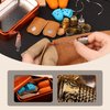 Mnuizu Sewing Thimble Set with Storage Box - Includes Sewing Big Eye Needle, Finger Protector & Adjustable Finger Guard - Quality Metal Copper Thimble - Ideal Sewing Tools for DIY Projects