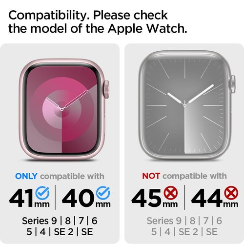 Spigen Rugged Armor Pro Designed for Apple Watch Case with Band Series 9/8/SE2/7/6/SE/5/4 41mm/40mm - Black