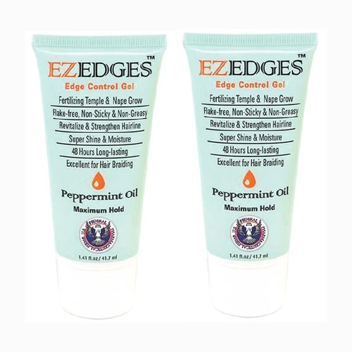 EZEDGES EDGE CONTROL GEL Extra Strong Hold (Peppermint Oil), 1.41 oz. (Pack of 2)