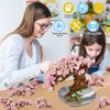Building Blocks for Adults- Cherry Blossom Tree Building Toys, Bonsai Botanical Collection Toy Building Sets, Plants and Flowers DIY Home Decoration, Gifts for Women Kids (Not Compatible with Lego)