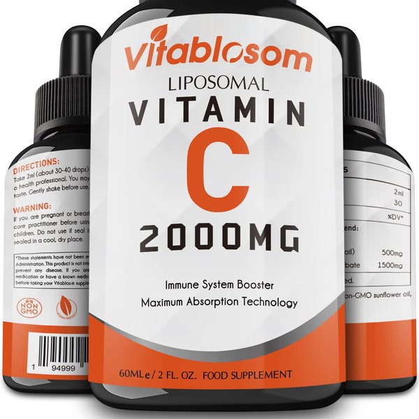 Liposomal Vitamin C 2000mg Liquid for Adults, High Absorption VIT C, Maximize Vitamin C, for Immune System & Antioxidant, 60ML (1 Bottle)