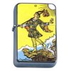 The Fool Tarot Card Windproof Refillable Flip Top Oil Lighter with Tin Gift Box D-090
