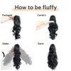 StrRid Pony Tail Hair Extainson, Ponytail Extension Claw Clip in Hair Extensions Ponytail 16" Wavy Ponytail Wig Curly Synthetic Fake Hair Daily londe Hair Pieces for Women 6 oz-Darkest Brown