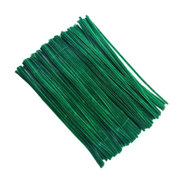 UUYYEO 200 Pcs Solid Color Pipe Cleaners Chenille Stems Fuzzy Sticks Craft Supplies DIY Art Craft Projects for Creative Handmade Dark Green