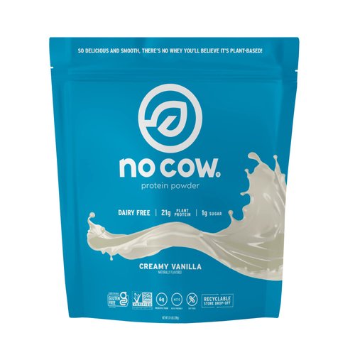 No Cow Vegan Protein Powder, Vanilla, 21g Plant Based Protein, Recyclable Bag, Dairy Free, Soy Fr...