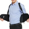 NeoTech Care Lumbar Brace with Removable Pants Clips & Detachable Suspenders - Back Support Belt - Adjustable, Light, Breathable - Shoulder Holsters - Work, Posture - Black (Size XL)