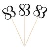 Black Glitter 83rd Birthday Centerpiece Sticks, 12-Pack Number 83 Table Topper Anniversary Party Decorations