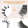 Manga Lashes Wispy 3D Faux Mink Spiky Lashes 12 Pairs Natural Manhua False Eyelashes Pack Short Anime Lash Invisible Slim Clear Band