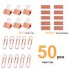 Acrylic Desktop Stapler with 1000 26/6 Staples, 6 Binder Clips & 50 Paper Clips, Desk Accessory Kit for Home Office School (Rose Gold)