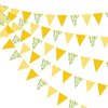 44 Ft Lemon Party Decorations Yellow Plaid Floral Lemon Banner Bunting Hanging Paper Triangle Garland Streamer for Wedding Bridal Shower Engagement Bachelorette Baby Shower Birthday Party Supplies