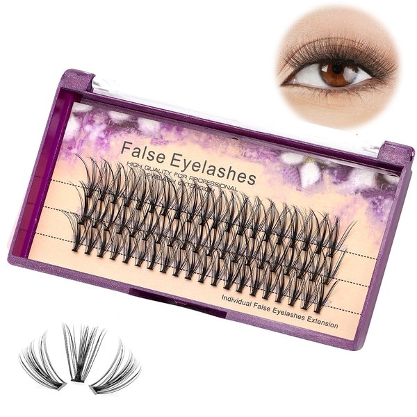 Dedila 8-20MM to Choose Professional Makeup Individual Cluster Eye Lashes 20 Root 0.07C Curl Grafting Mink Fake False Eyelashes Extension Beauty Tools (16mm)