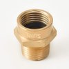 GESHATEN 1/2” G Thread (BSP) Female to 1/2” NPT Male Connector, Brass BSP to NPT Adapter 1/2 Inch, Industrial Metal Brass G Thread to Pipe Fittings Connect (2 Pack)