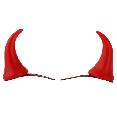 evil Horns Hair Clips Costume Accessories for Women Girls Red Devil Horn Set Halloween Party Cosplay Hair Clips 4cm