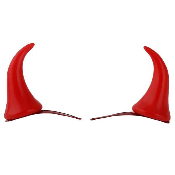 evil Horns Hair Clips Costume Accessories for Women Girls Red Devil Horn Set Halloween Party Cosplay Hair Clips 4cm