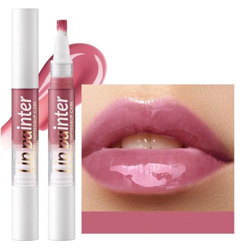 2 in 1 Light Purple Lip Gloss Lip Plumper Gloss Tinted Glitter Shimmer Lipgloss lip oil Lipstick Moisturizing High Shine And Vegan Plumping Lip Gloss For Women Girls Long-Lasting Dry Lip Care 04 #