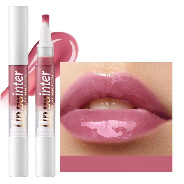 2 in 1 Light Purple Lip Gloss Lip Plumper Gloss Tinted Glitter Shimmer Lipgloss lip oil Lipstick Moisturizing High Shine And Vegan Plumping Lip Gloss For Women Girls Long-Lasting Dry Lip Care 04 #