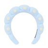 Ondder Pearl Blue Makeup Headband Spa Headband for Washing Face Sponge Face Wash Headband Soft Skin Care Headbands Hair Band Puffy Skincare Headband for Women Facial Make Up Hair Headband Head Bands