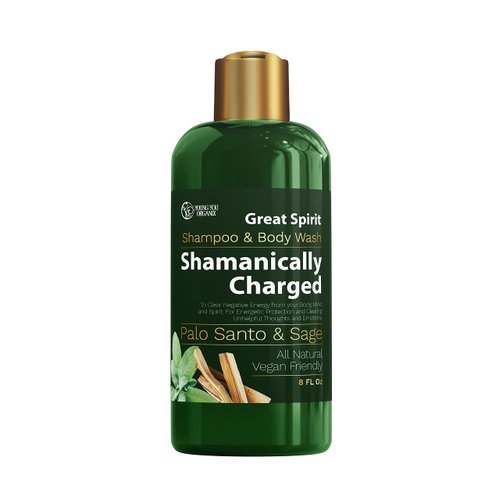 Young You Organix Great Spirit Shamanically Charged Protective Shield Shampoo and Body Wash -Energy Cleansing Energetic Protection Shampoo with Palo Santo and Clary Sage
