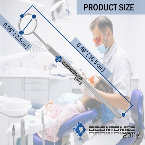 OdontoMed2011® 10 Pieces Dental Mouth Mirror #5 with Handle Stainless Steel