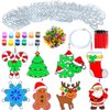 Fprl 24 Sets Christmas Craft Kits DIY Window Paint Art Suncatchers Craft Kits Assorted Sun Catcher Kits for Art Ornaments Santa Snowflake Snowman Decorations Art Project