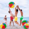 [ 22''+17''+14'' ] 12 Pack Rainbow Beach Balls Bulk, Inflatable Swimming Pool Toys Beach Ball for Kids Birthday Party Favors Outdoor Summer Games Hawaiian Tropical Luau Themed Pool Party Decorations