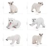 GAICOM Wildlife Animal Model Toy Playsets 6 PCS Realistic Polar Bear Figure Toys Desktop Decoration Collection Party Favors Toys for Kids