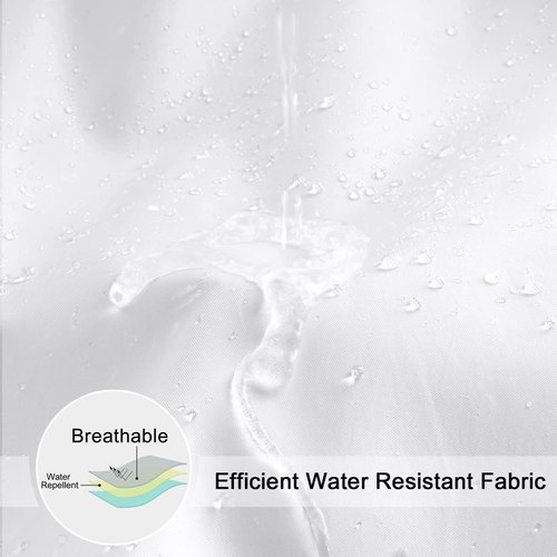 EurCross Extra Long Fabric Shower Curtain Liner 84 inches Long Length, Light in Machine Washable Water-Repellent Solid White Shower Curtain Liner for Bathroom 72 x 84inch