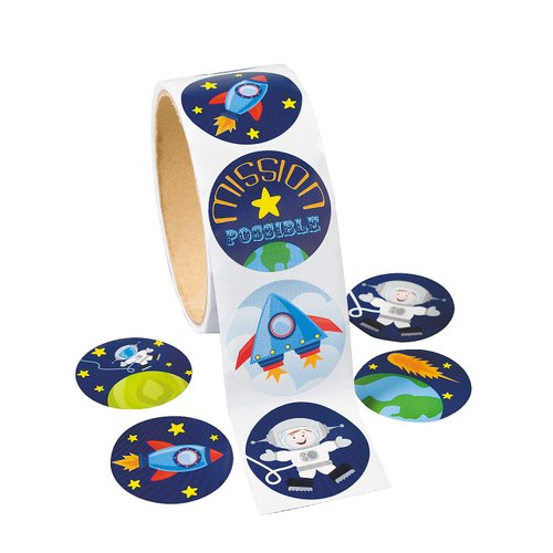 Fun Express Space Stickers (100 pieces) Stationery, Stickers, Classroom Incentives, Party Favors