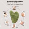 BLHLA Gua Sha Facial Tools for Skin Care Massage Tools for Self Care Jade Body GuaSha Stone Spa Kit Face Sculpting Tool for Beauty Puffiness Reduction Muscle Tension Relief Jawline Sculptor Green