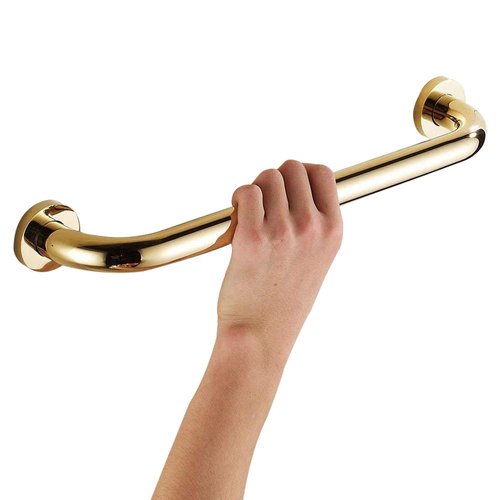 Leyden Shower Grab Bar, Brass Bathroom Gold Hand Grip,Toilet Handrail 12 Inch Home Care Hardware Concealed Screws Mounted