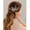 Denifery Flower Wedding Hair Comb Rhinestone Bridal Hair Piece Wedding Flower Hair Accessories for Women and Girls