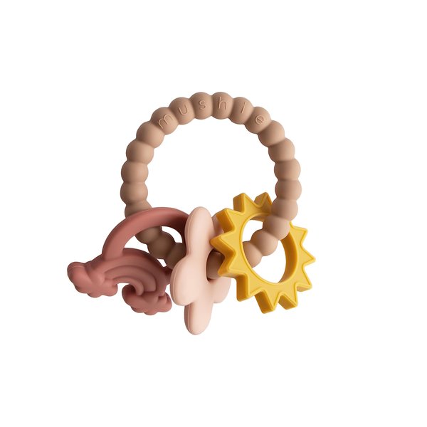 mushie Silicone Nature Teething Ring Toy