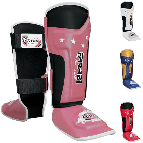 Farabi Sports Kids shin Pads shin Instep Junior Muay Thai MMA shin Pads shin Instep Leg and Foot Protector