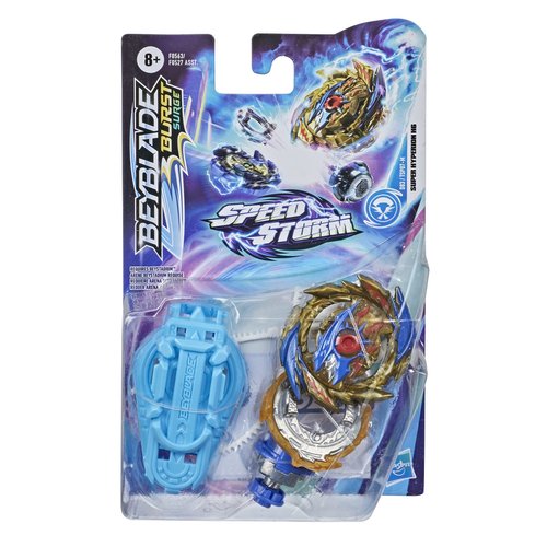 Beyblade Burst Surge Speedstorm Super Hyperion H6 Spinning Top Starter Pack - Attack Type Battling Game Top with Launcher, Toy for Kids